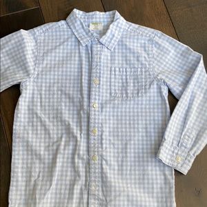 Light blue checked buttondown